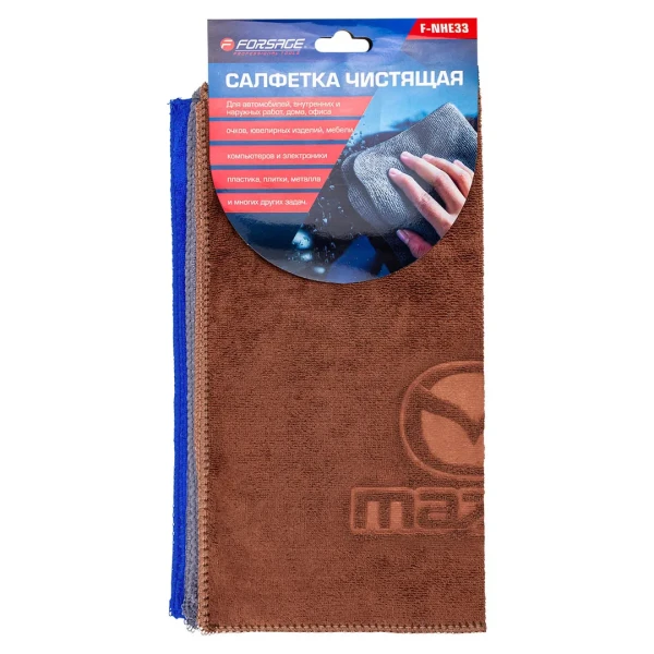 Салфетка чистящая микрофибра с логотипом 30*30 см (3шт/уп)