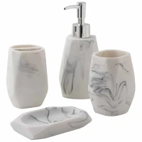 Набор для ванной комнаты 4пр. (мыльница, дозатор для мыла, подставка для зубных щеток, подставка для косметических аксессуаров)