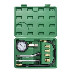 Индикатор компрессии бензинового двигателя Profi 8пр.(0-21Bar, М10, М12, М14, М18 + 2 жестких прижимных адаптера-переходника) 3пр., в кейсе