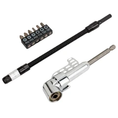 Биты 1/4''х25мм с угловым битодержателем и удлинителем гибким 200мм, набор 8пр.