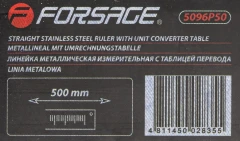 Линейка металлическая измерительная с таблицей перевода 500мм