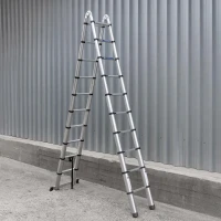 Лестница-стремянка телескопическая алюм. бытовая 3.2+3.2м (10+10 ступ.)