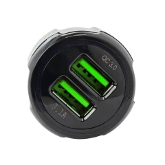 Автомобильное зарядное устройство FY-205 (12V-24V, USB 2:5V-Max 3.1A, QC3.0: 5V/3A,9V/2A,12V/1.5A)