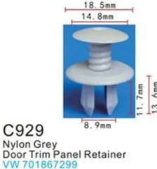 Клипса для крепления внутренней обшивки а/м европейских а/м пластиковая (100шт/уп.)