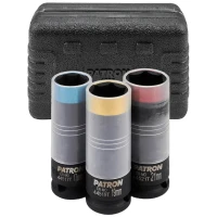 Набор головок ударных глубоких тонкостенных в защитном кожухе 3пр. 1/2''(6-гр.)