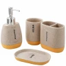 Набор для ванной комнаты 4пр. (мыльница, дозатор для мыла, подставка для зубных щеток, подставка для косметических аксессуаров)