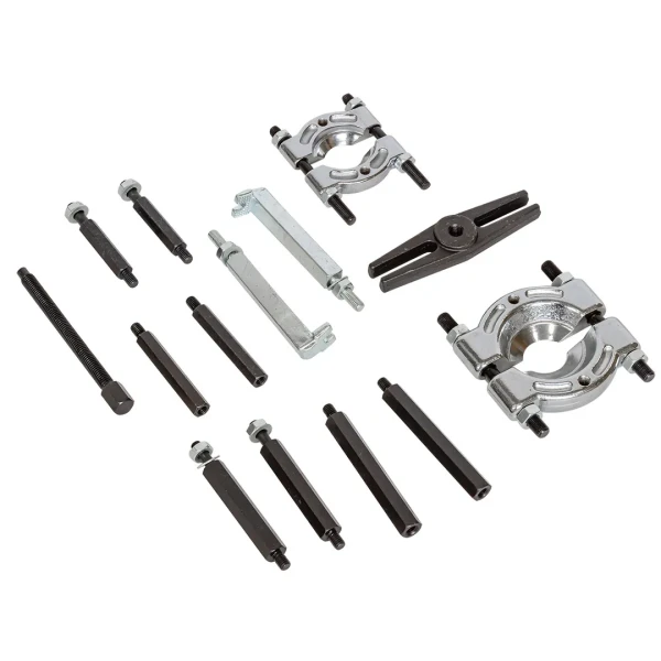 Набор съемников комбинированный (сегментного типа: 30-50мм, 50-75мм, двухлапый: 40-115мм) 14пр., в кейсе