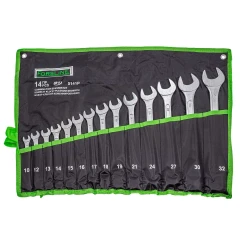 Набор ключей комбинированных 14пр.(10,12-19,21,24,27,30,32мм),на полотне