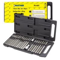 Набор бит с битодержателями 40пр. (10мм)(75/30мм:T20-T55,H4-H12,M5-M12), в пластиковом кейсе