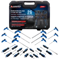Набор инструментов, отвертки с ключами Т-образными 6-гранными, набор 26пр.