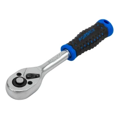 Трещотка реверсивная с резиновой ручкой 1/4''(24зуб)