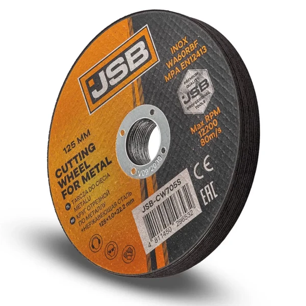 Круг отрезной по металлу и нержавеющей стали 125x1.0x22.2мм (к-т 10 шт)