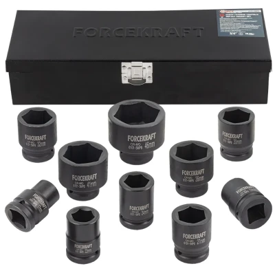 Набор головок ударных 3/4''10пр. (6гр.) (17,19,22,24,27,30,32,36,41,46мм) в кейсе