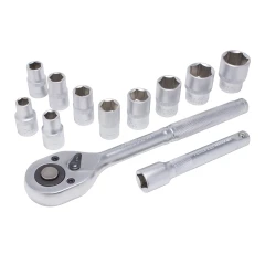Набор головок с трещоткой и удлинителем 12пр.1/2''(6гр)(10-15,17,19,22,24мм),в пласт. держателе