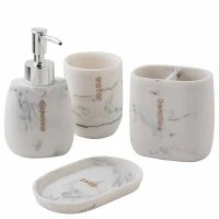 Набор для ванной комнаты 4пр. (мыльница, дозатор для мыла, подставка для зубных щеток, подставка для косметических аксессуаров)