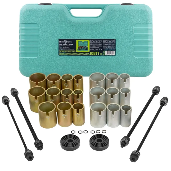 Набор инструментов для снятия и установки втулок, подшипников и сайлентблоков универсальный, 26пр. (М10, М12, М14, М16) в кейсе