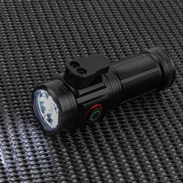 Фонарь ручной аккумуляторный с магнитом и мини-резаком (6 режимов работы, аккум. 500мАч, световой поток 1200 Лм, время работы 1-3ч, время зар. 2ч)