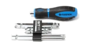 Отвертка-держатель переставная с комплектом бит(L65ммPH1-5mm, PH2-6mm,L110ммPH1-5mm,PH2-PH2mm,L127,PH2,6mm)7пр.на блистере