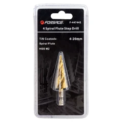 Сверло ступенчатое спиральное TIN HSS M2(4-20мм), в блистере