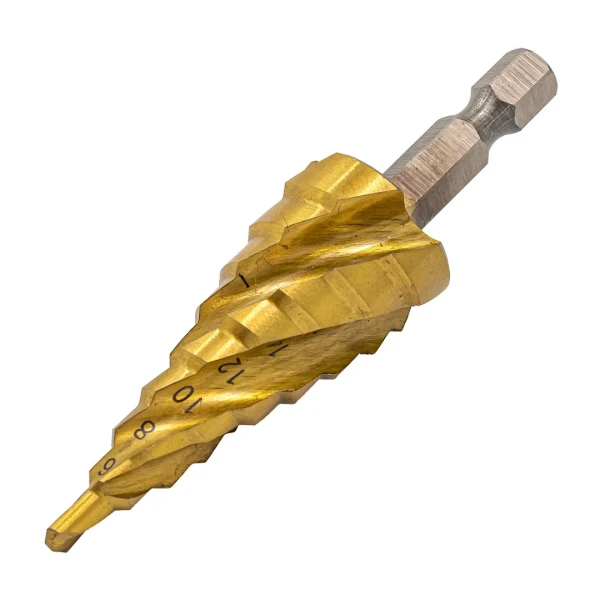 Сверло ступенчатое спиральное TIN HSS M2(4-20мм), в блистере