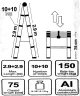 Стремянка телескопическая алюм. бытовая 2.9м (10+10 ступ.)