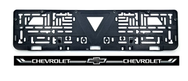 Рамка номера с черной планкой CHEVROLET