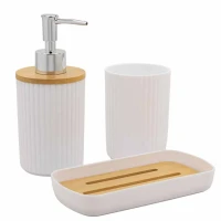 Набор для ванной комнаты 3пр. (дозатор для мыла, подставка для зубных щеток, лоток для аксессуаров)