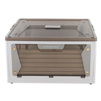 Ящик пластмассовый складной на колесиках для хранения (размер M-52.5х36х29см)