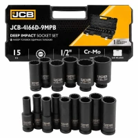 Набор головок ударных глубоких 15пр.,1/2''12гр.(10,12-17,19,21,22,24,27,30,32,36мм), в пласт.кейсе