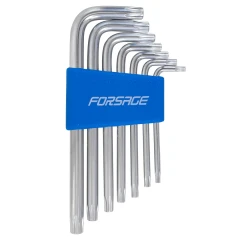 Набор ключей Г-образных TORX 7пр.(Т10Н,Т15Н,Т20Н,Т25Н,Т27Н,Т30Н,Т40Н-с отверстием) в пластиковом держателе