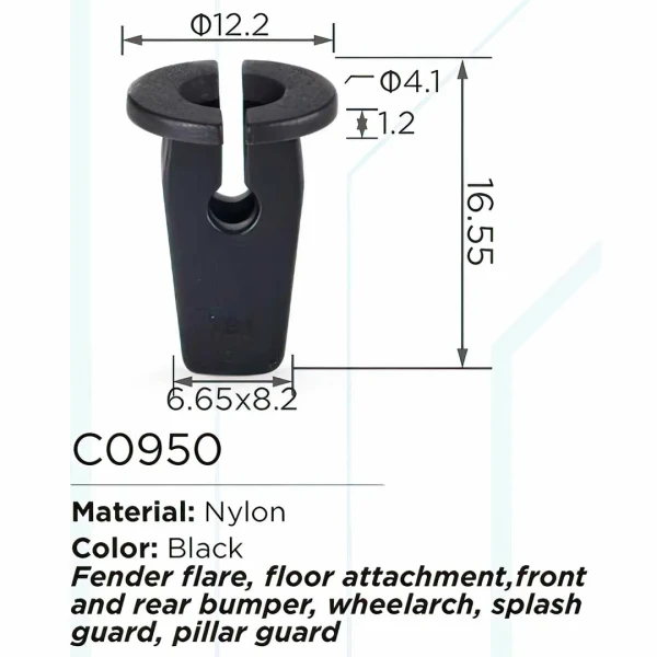 Клипса для крепления внутренней обшивки а/м Киа/ европейских а/м пластиковая (100шт/уп.)