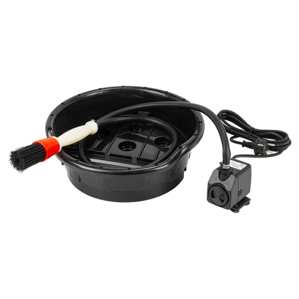 Таз пластмассовый (крышка на бочку 20л) для мойки деталей в комплекте с погружным насосом (220В ~50Гц, 16Вт, 20л/мин, шланг 1.2м)