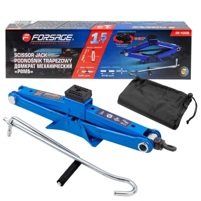 Домкрат механический ''ромб''1,5т с резиновой накладкой (h min 104мм, h max 385мм, L-415мм)