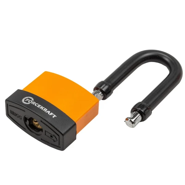 Замок навесной водонепроницаемый с удлиненой дужкой 55мм (дужка 10х9мм, пространство для замка 61х23мм, 3 ключа) в блистере