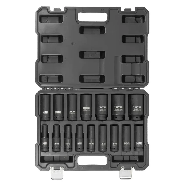 Набор головок ударных глубоких, 16пр.(6-гр),1/2''(10-19, 21, 22, 24, 27, 30, 32мм),в пласт.кейсе