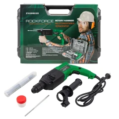 Перфоратор электрический (сверла 6, 8, 10х140мм, зубило плоское20х220мм, пика, уголь-е щетки,220V,50/60Гц,800W,0-1300 об/мин,2.8Дж, max Ø сверл. -24мм