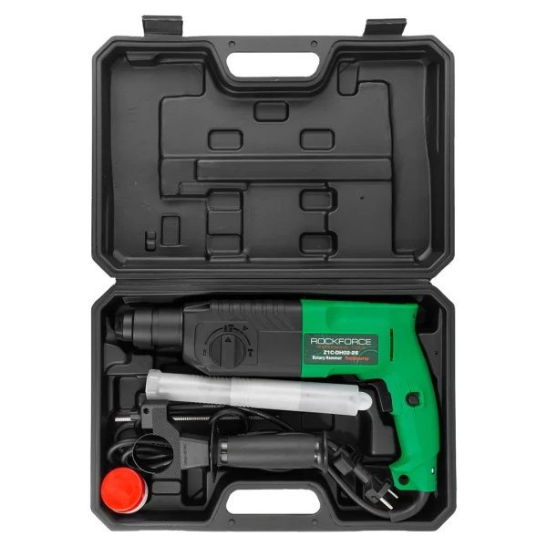 Перфоратор электрический (сверла 6, 8, 10х140мм, зубило плоское20х220мм, пика, уголь-е щетки,220V,50/60Гц,800W,0-1300 об/мин,2.8Дж, max Ø сверл. -24мм