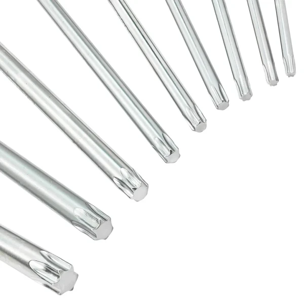 Набор ключей Г-образных TORX экстра длинных 9пр.(Т10, Т15, Т20, Т25, Т27, Т30, Т40, Т45, Т50)в пластиковом держателе