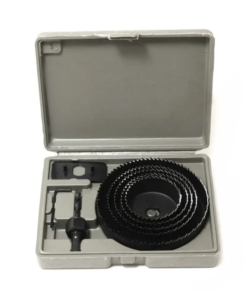 Набор пил кольцевых по дереву и пластику, 8пр.(64,76,89,102,127мм), в пластиковом кейсе