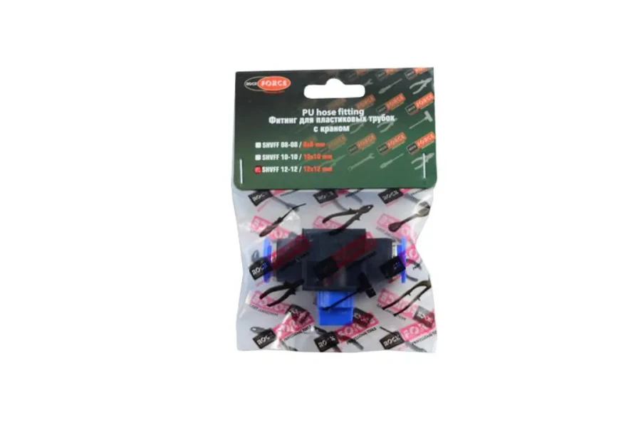 Фитинг для пластиковых трубок с краном 12х12мм