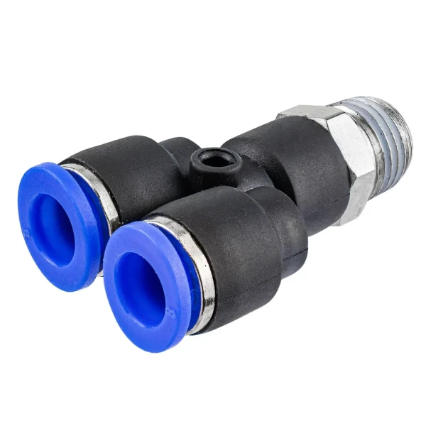 Фитинг Y-образный для пластиковых трубок 8мм с наружной резьбой 1/4''