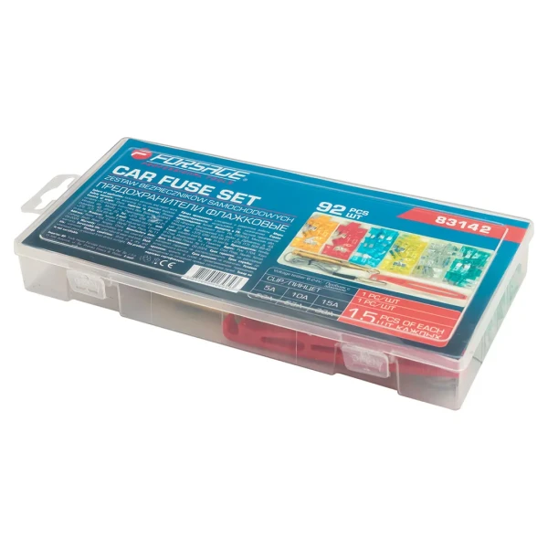 Предохранители плавкие флажковые автомобильные (от 5А до 30А), комплект 92пр.