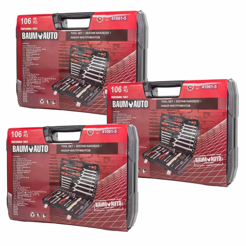 ( 3 K-T ) Набор инструментов 106пр. 1/4'' 1/2'' (6гр.)(5-32мм)