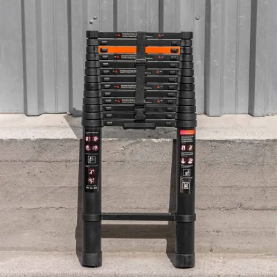 Лестница телескопическая алюминиевая односекционная (5.4м, 14 ступенек, max нагрузка 150кг, вес 14,7кг)