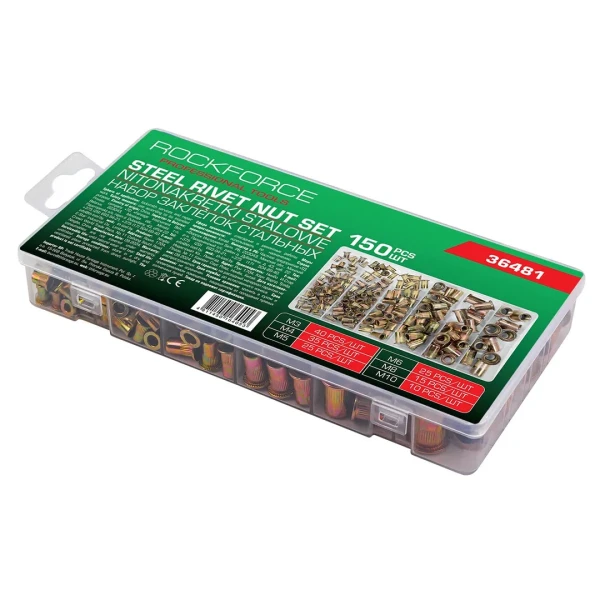 Заклепки резьбовые стальные М3-М10, набор 150пр.