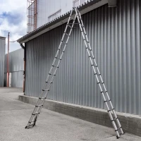 Стремянка телескопическая алюм. бытовая 4.4м (15+15 ступ.)
