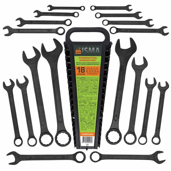 Набор ключей комбинированных 18пр. (8-19, 21, 22, 24, 27, 30, 32мм),в пластиковом держателе