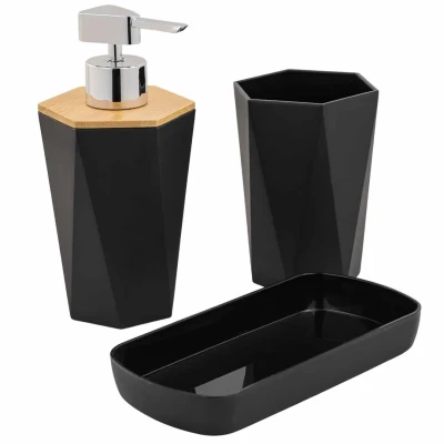 Набор для ванной комнаты 3пр. (дозатор для мыла, подставка для зубных щеток, лоток для аксессуаров)