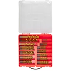 Набор сверл по металлу,100пр.(1,2,2.5,3,3.2,3.5,4-по 10шт,4.5,5,5.5,6,6.5-по 5шт,8,10-по 2шт)в кейсе