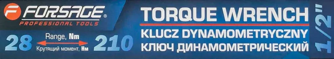 Ключ динамометрический щелчкового типа 28-210Нм 1/2'',в пластиковом футляре